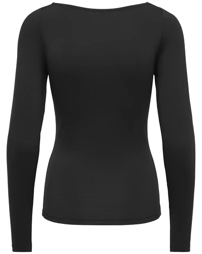 Only - ONLea Boatneck Langærmet Top - Black